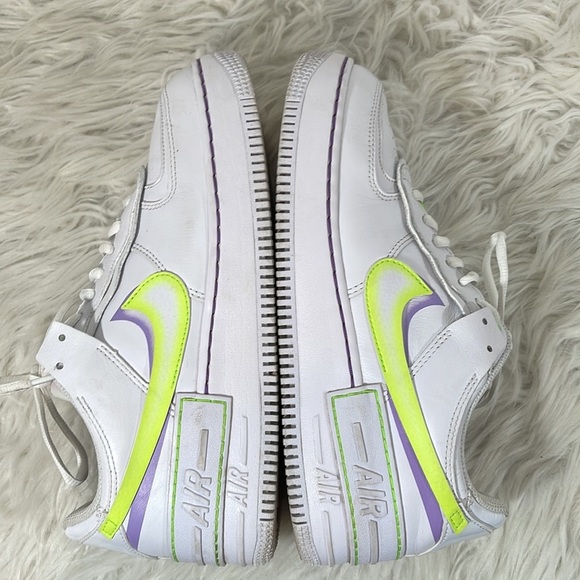 NIKE Air Force 1 Low Shadow White Electric Green Size 10 - Picture 10 of 15